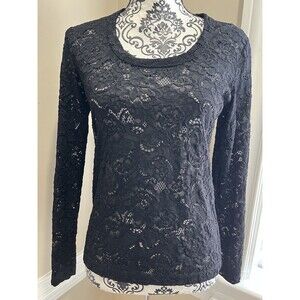Chico’s Y2K Mesh Lace Top 90s Witchy Romantic Goth Coquette Vamp Small